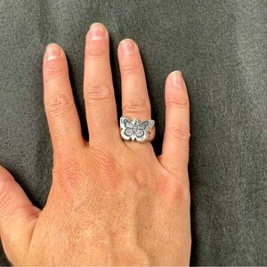 Silver butterfly Ring lox and chain